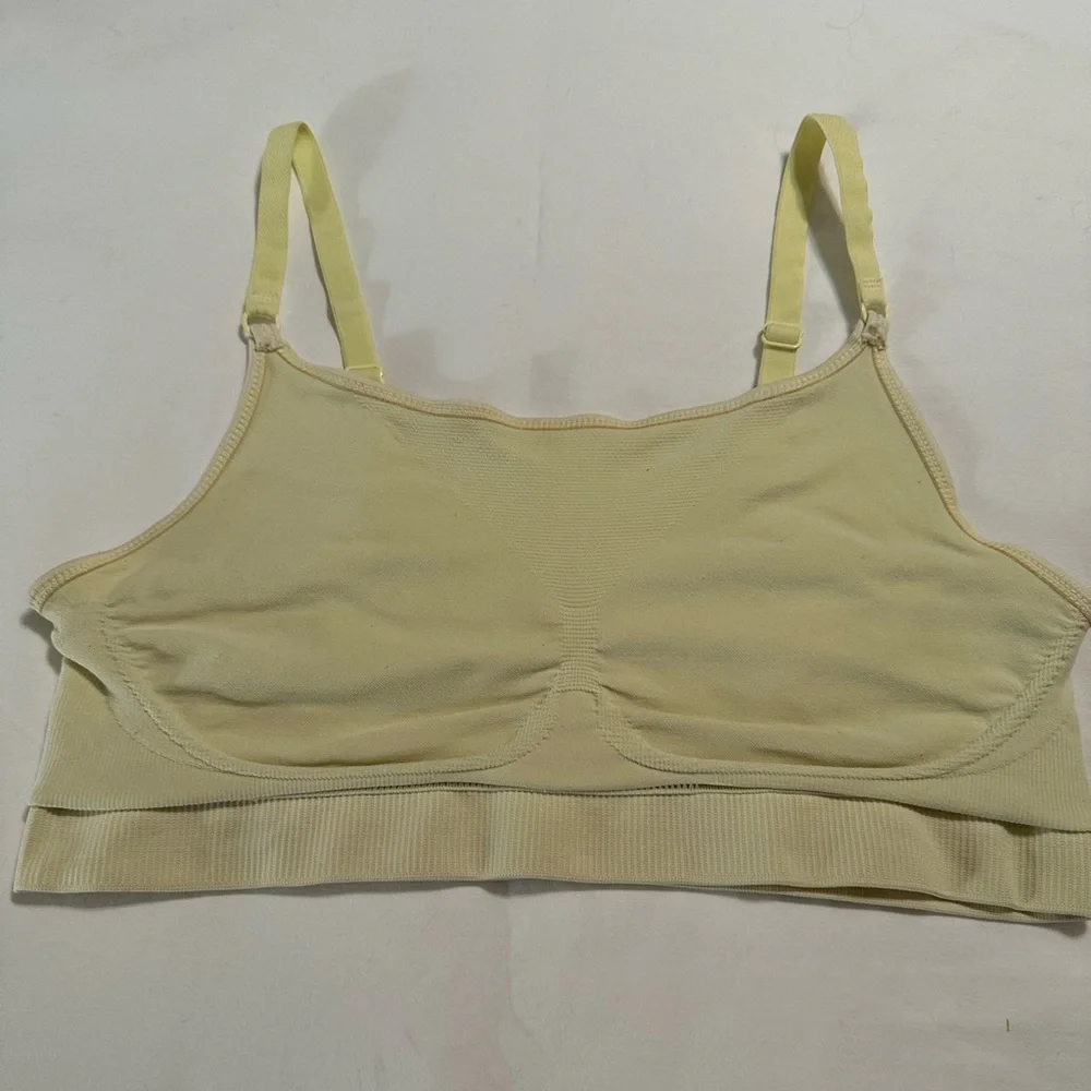 Champion Pale Yellow Sports Bra, Size L/XL - Picture 4 of 4